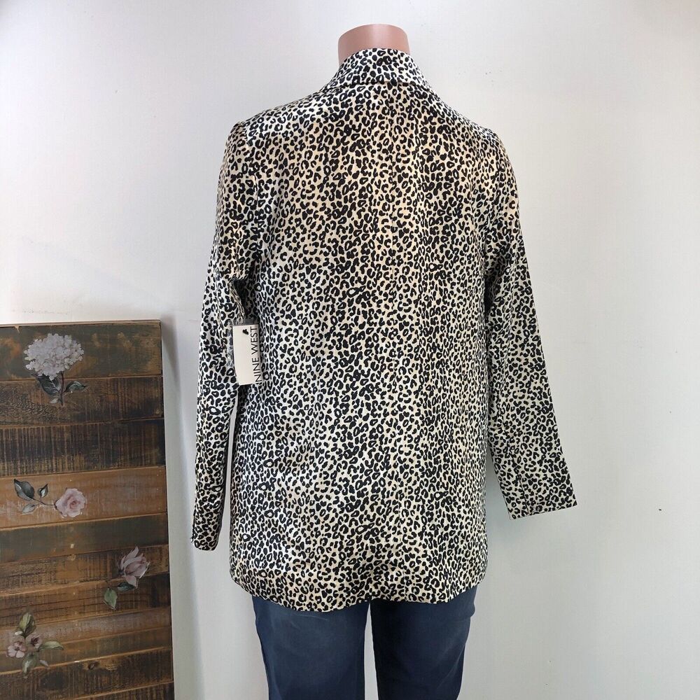 Nine West/ Leopard print polyester blazer/X-Small/gold and black/ - Picture 5 of 16
